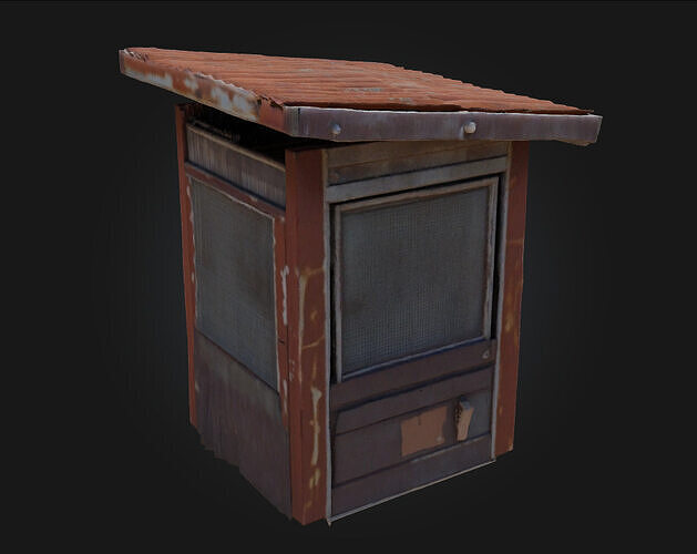 Weathered Ticket Booth  Vintage Charm with a Touch of Decay 3D model 3