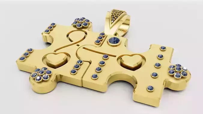 golden puzzle pendent