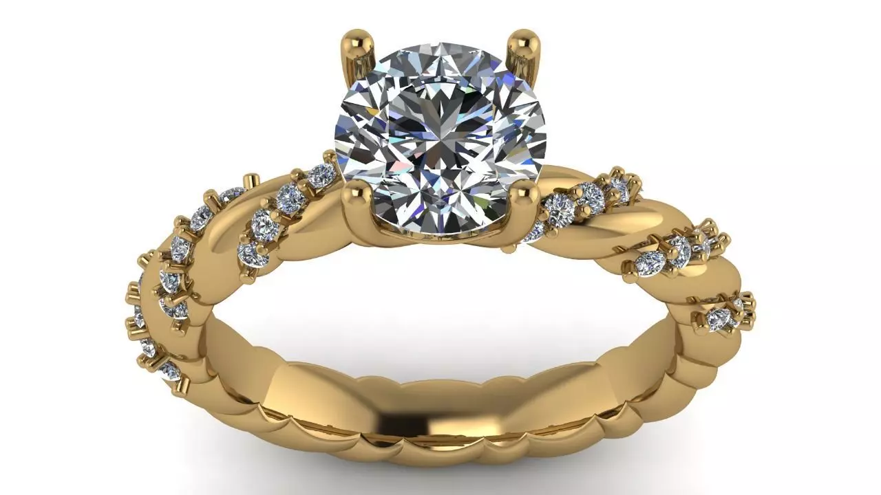 Twist Twig Woman US 7 Ring STL Print Ready 3D print model