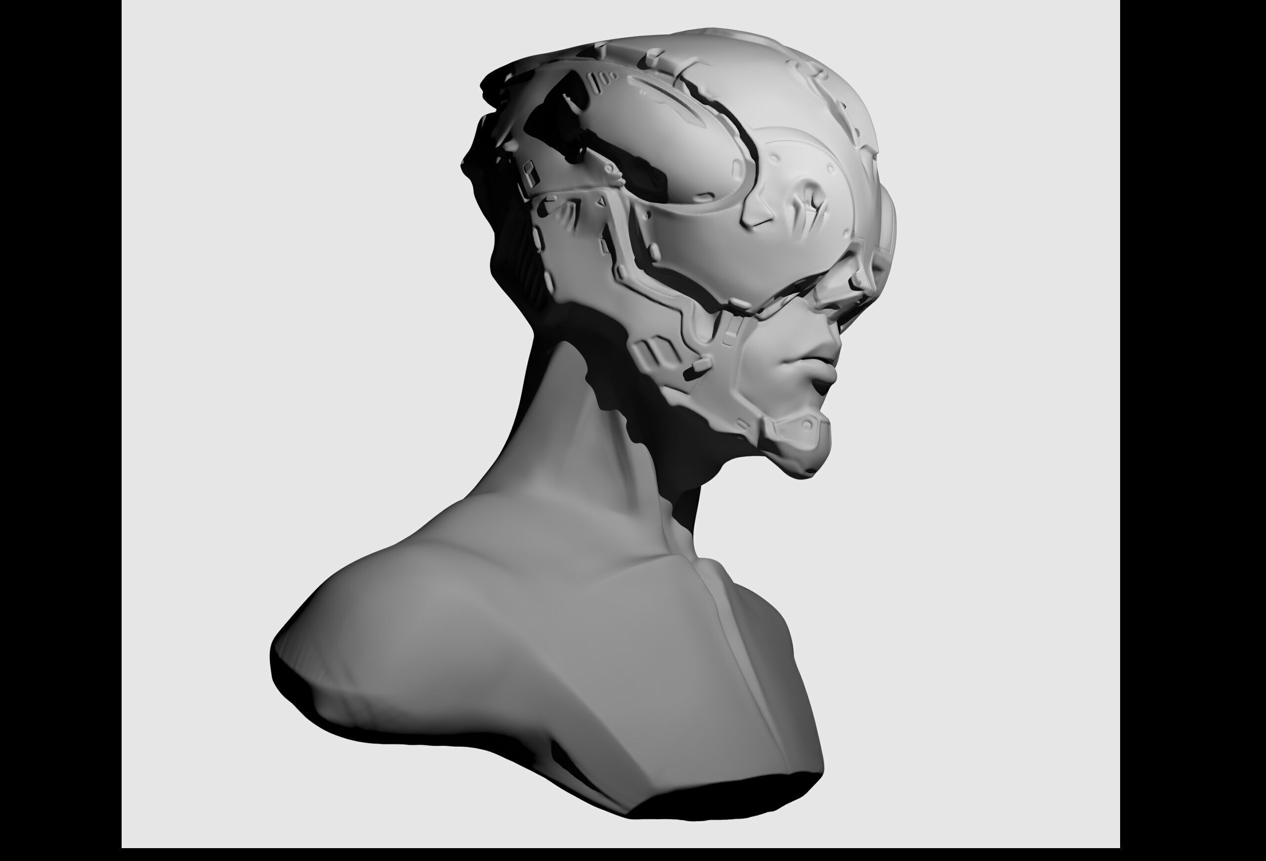 Scifi helmet design 3D print model_1