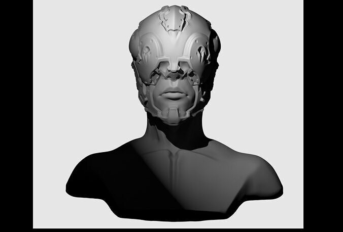 Scifi helmet design 3D print model