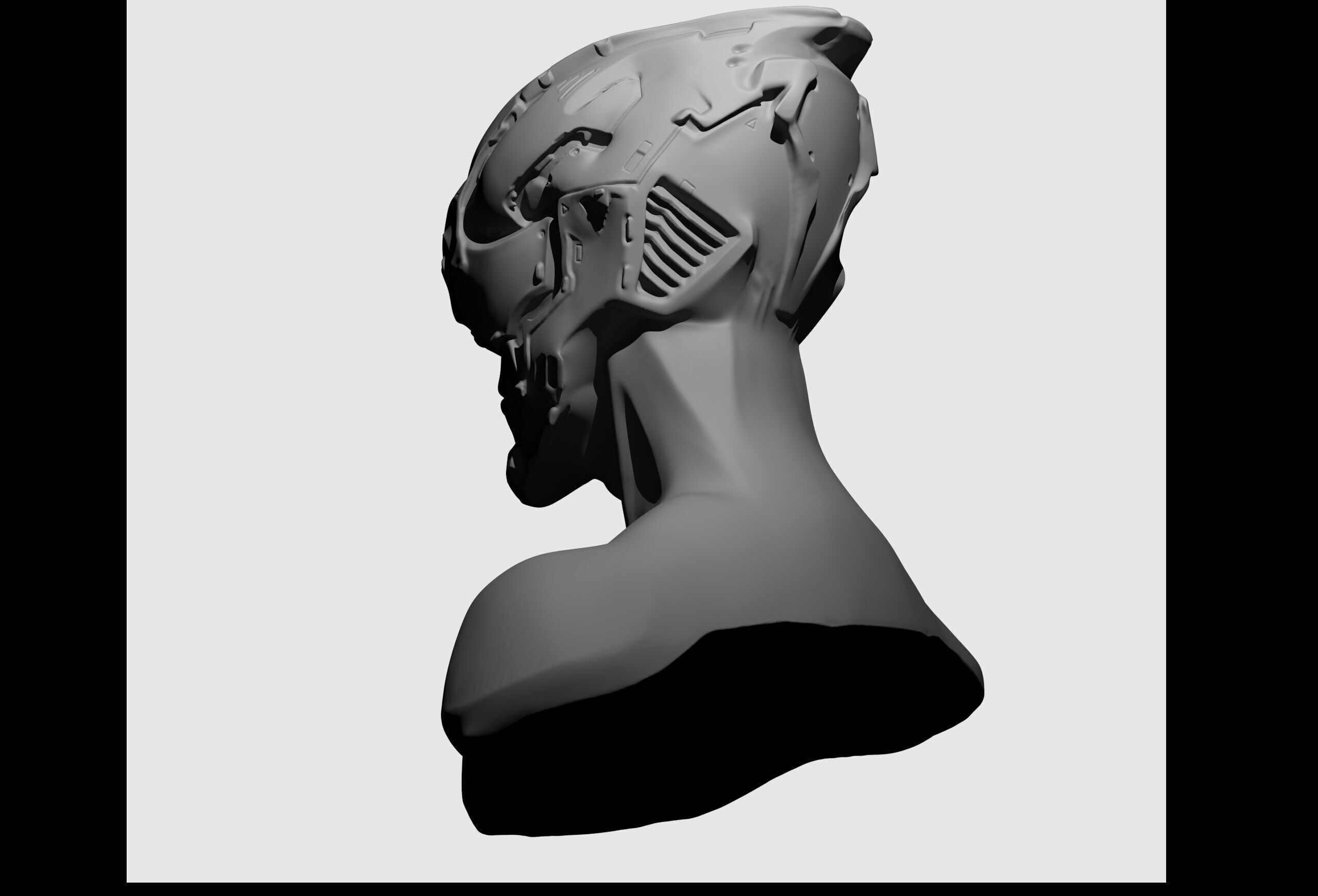 Scifi helmet design 3D print model_3