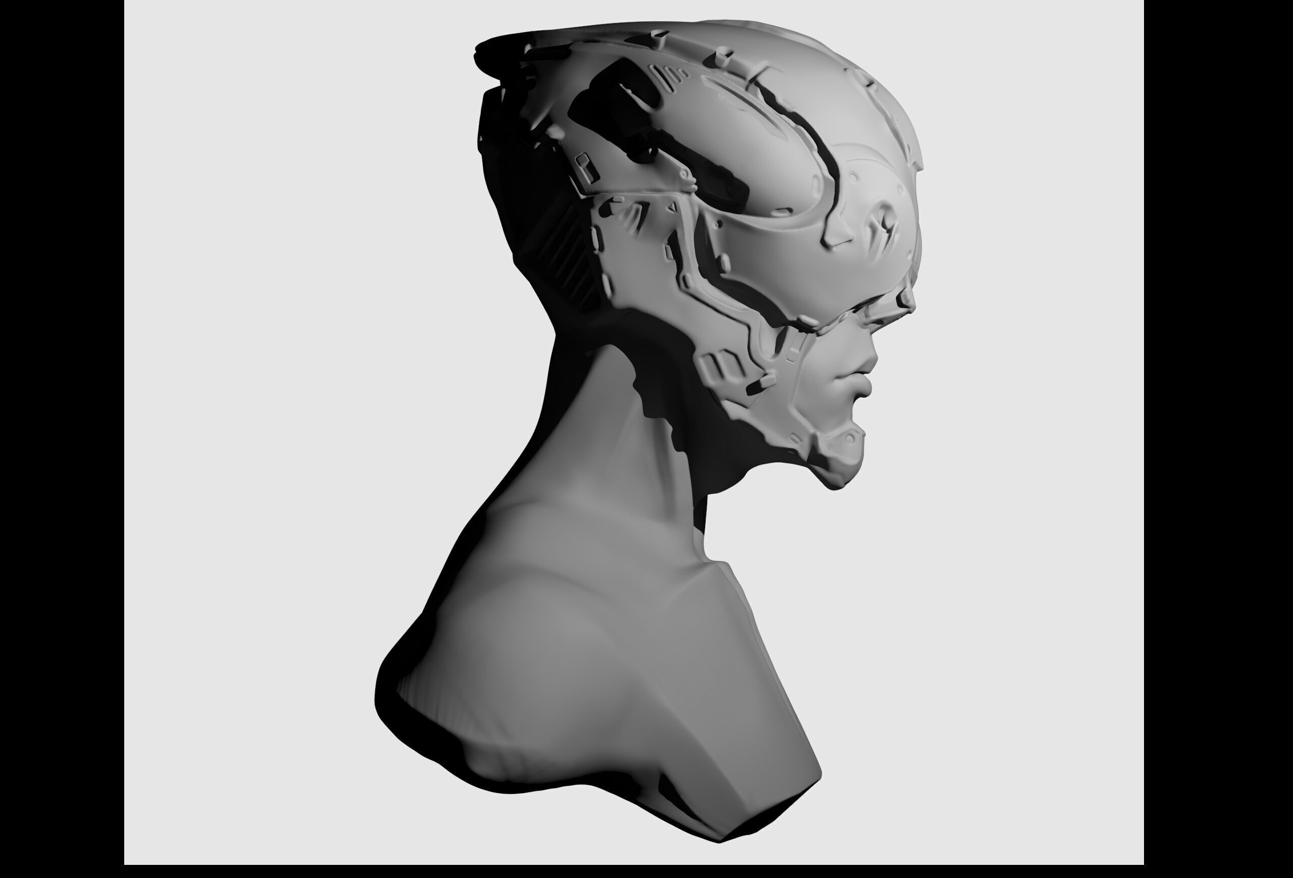 Scifi helmet design 3D print model_2