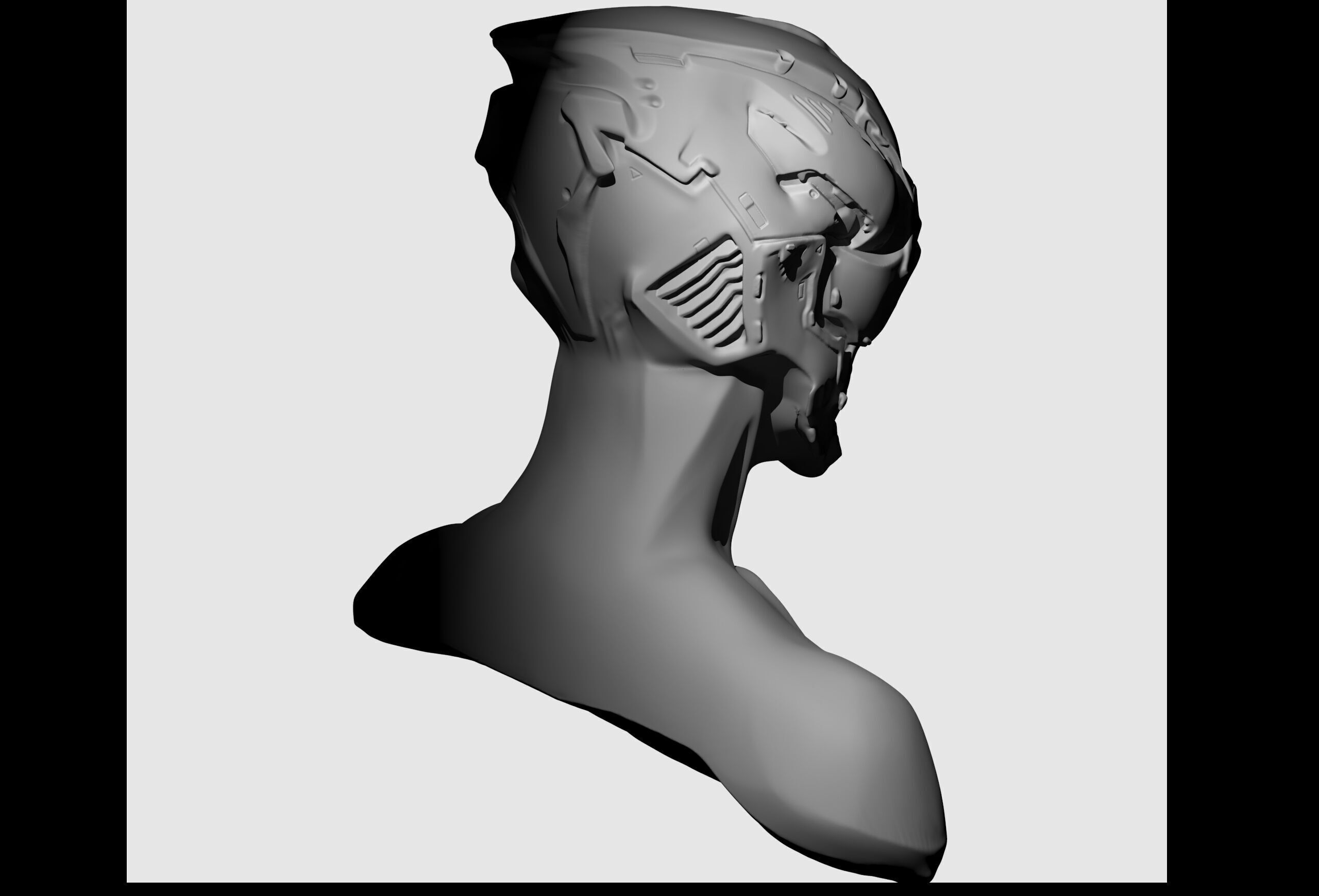 Scifi helmet design 3D print model_4