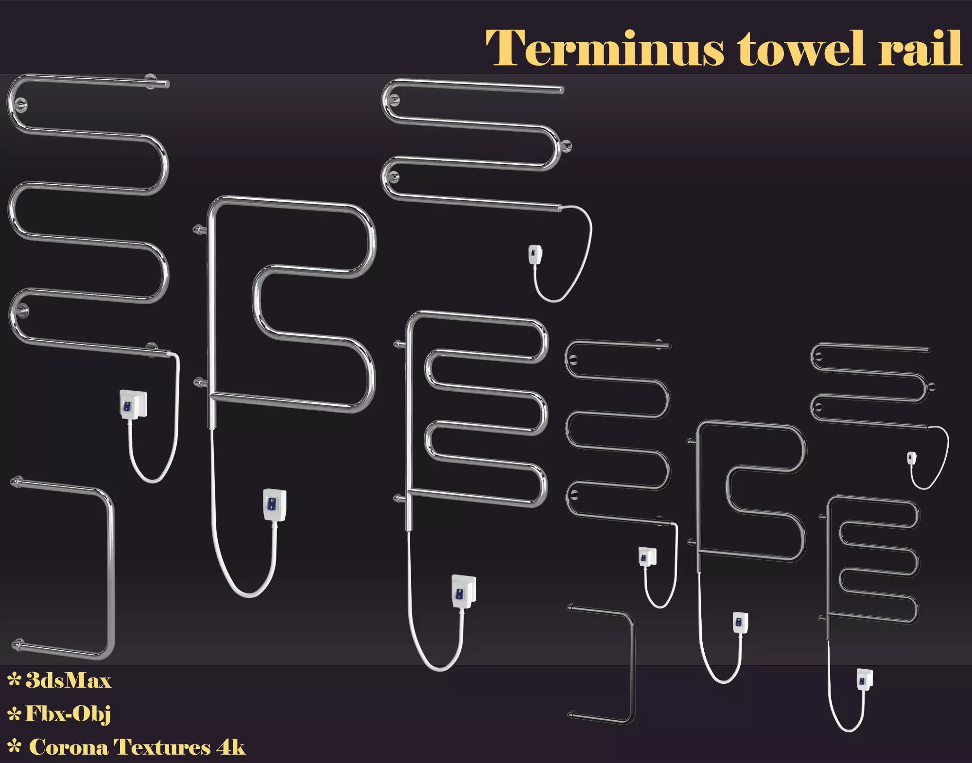 Terminus towel rail 3D model_0