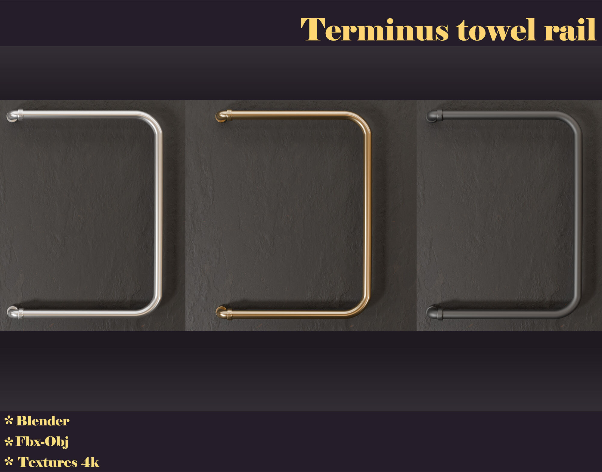 Terminus towel rail 3D model_11