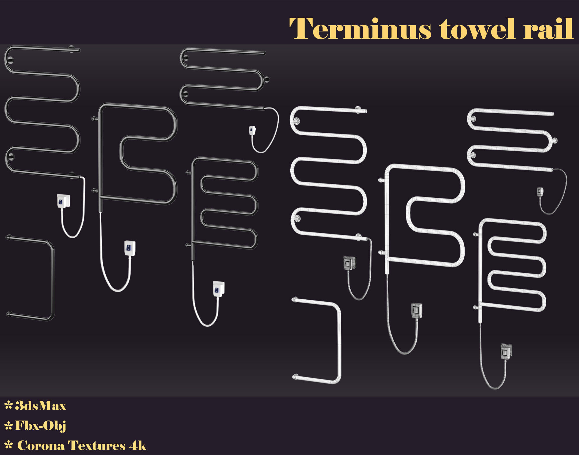 Terminus towel rail 3D model_4