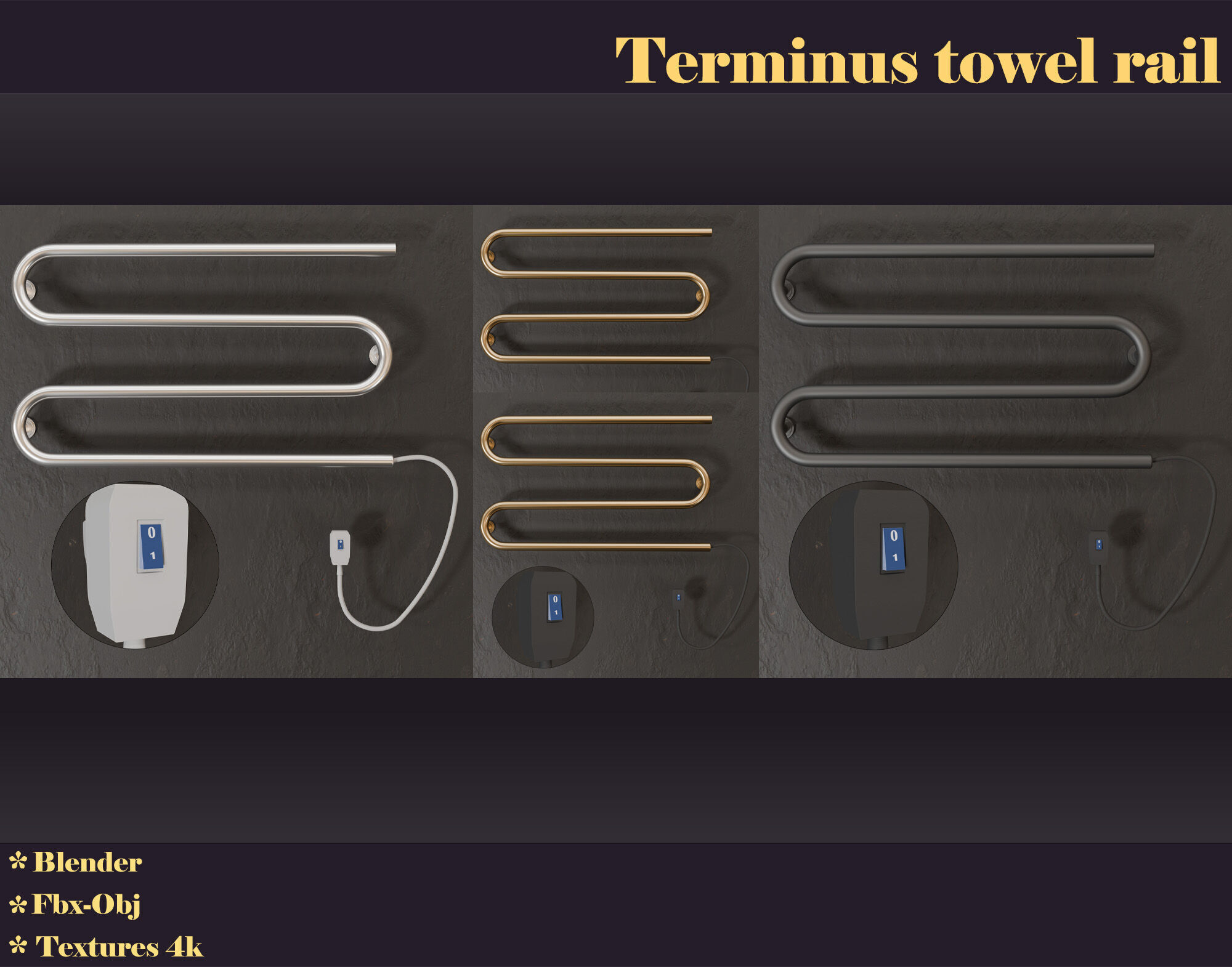 Terminus towel rail 3D model_8