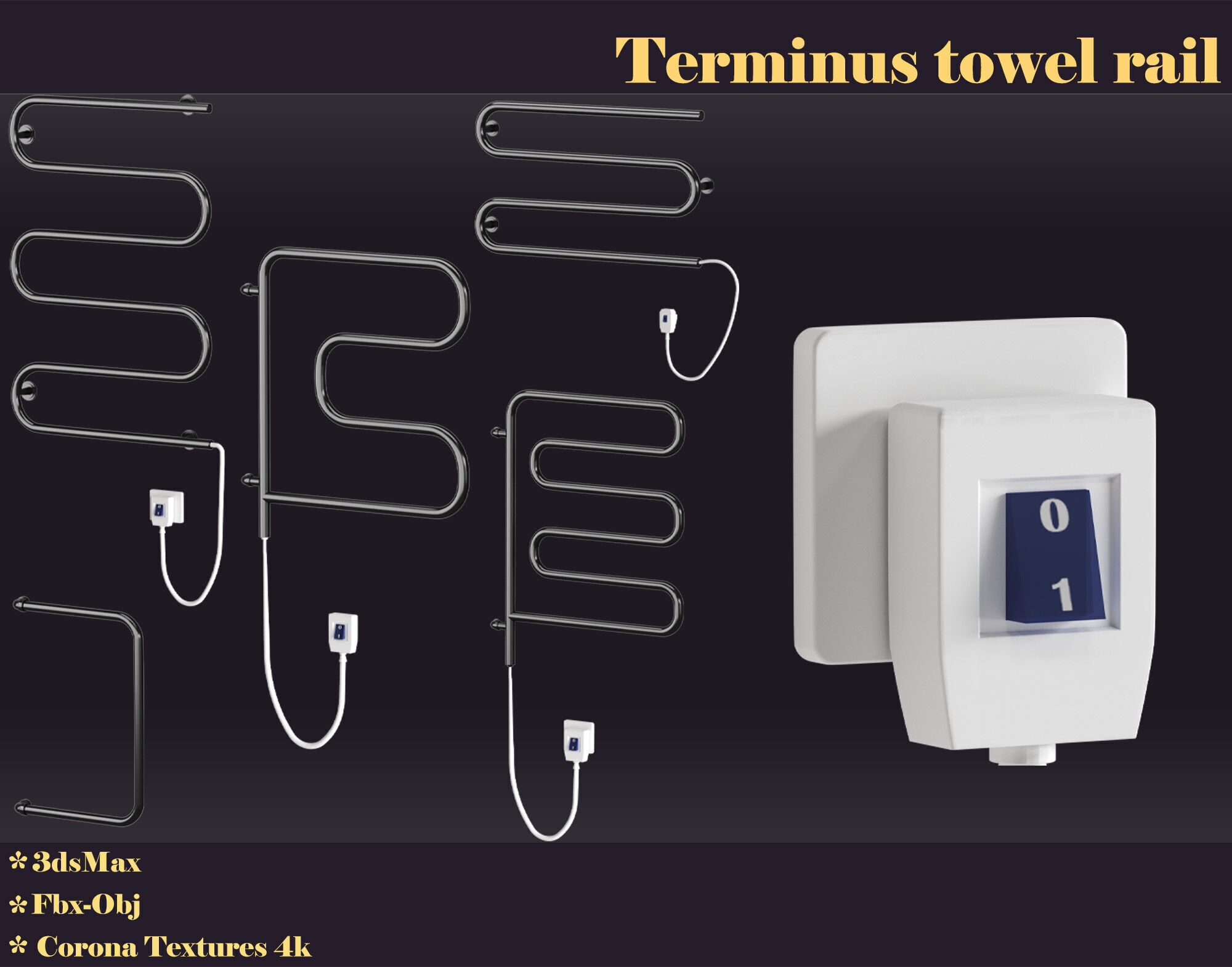 Terminus towel rail 3D model_9