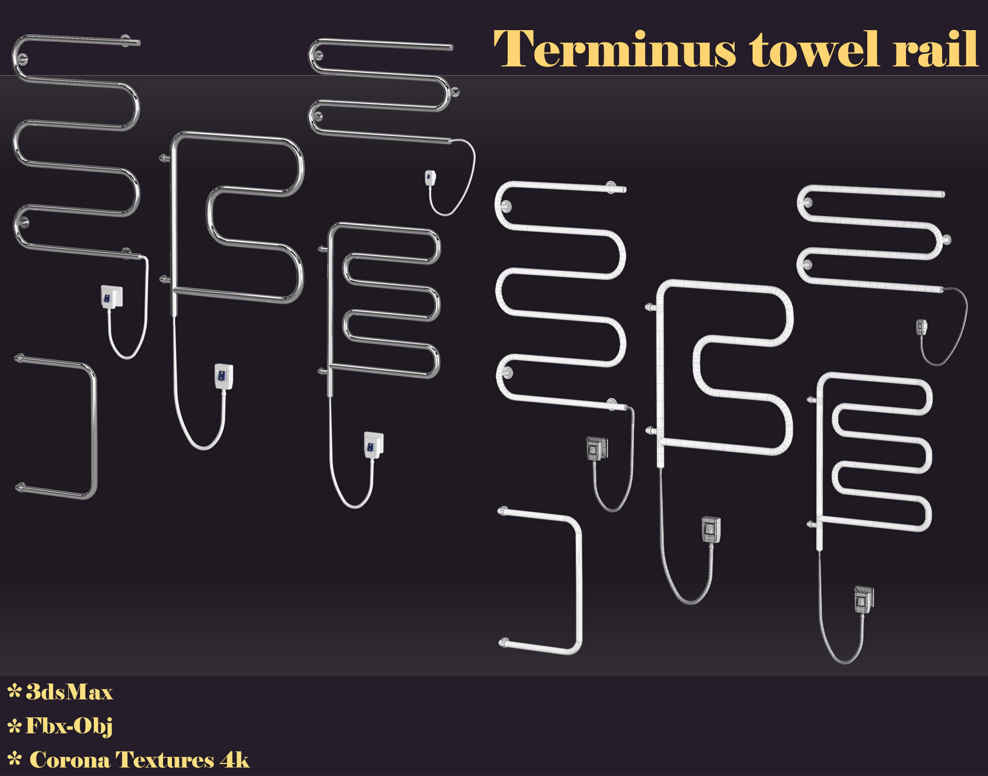 Terminus towel rail 3D model_5