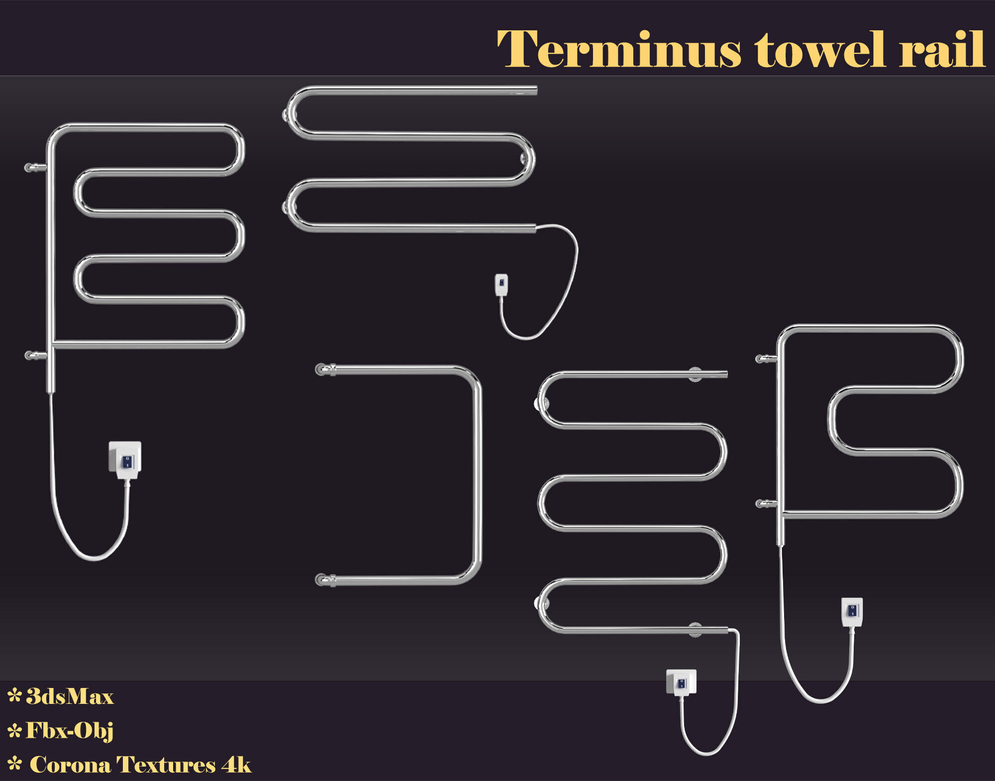 Terminus towel rail 3D model_6