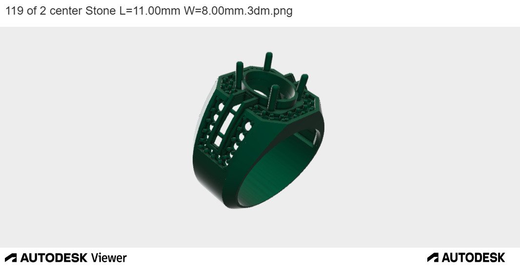 Lattice Side Detail Ring with Oval Stone 3D print model_14