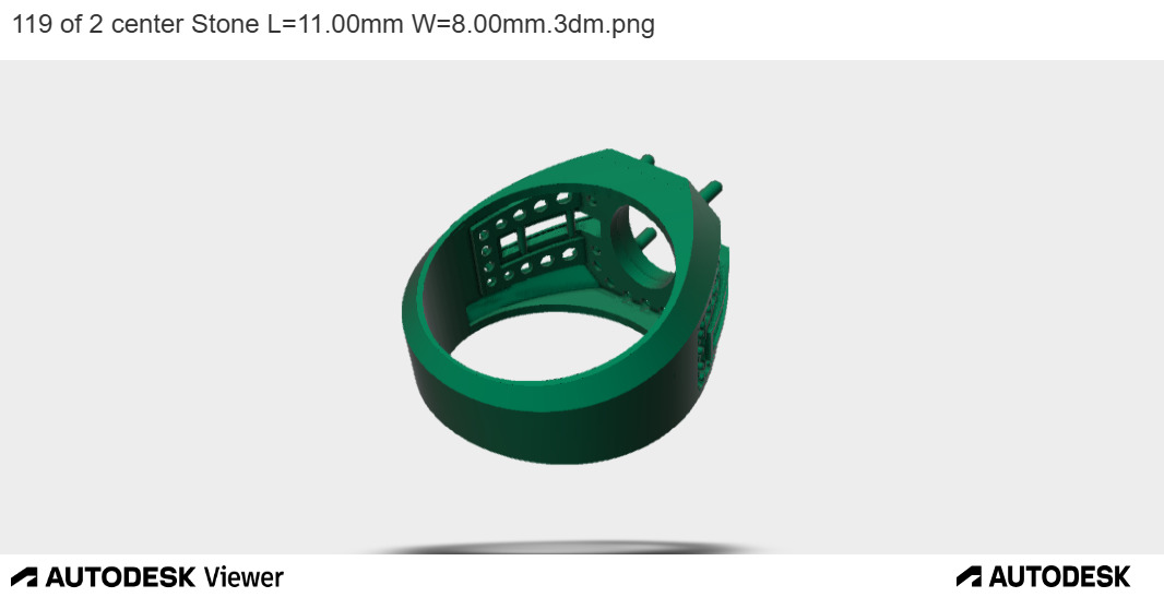 Lattice Side Detail Ring with Oval Stone 3D print model_11