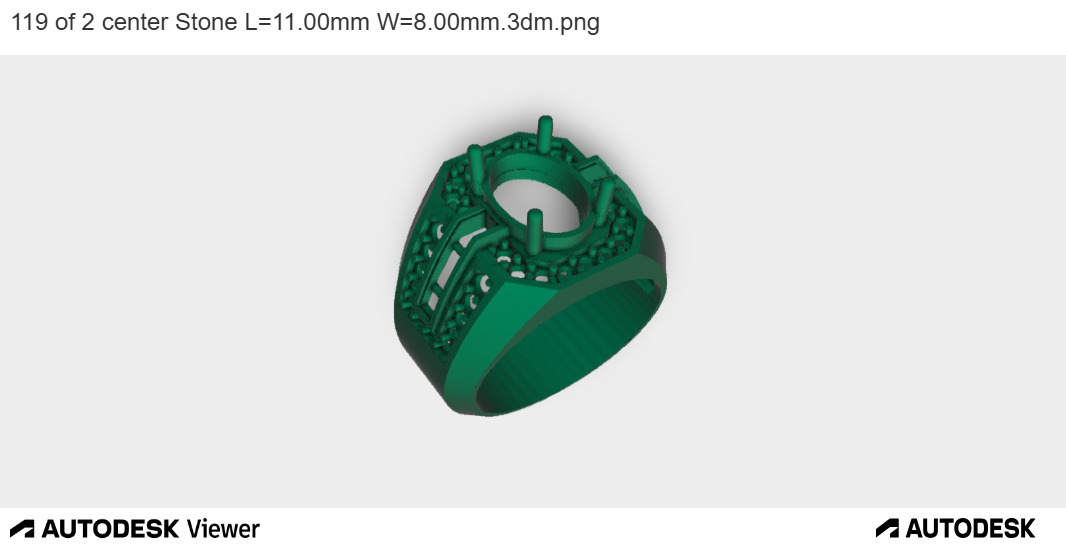 Lattice Side Detail Ring with Oval Stone 3D print model_5