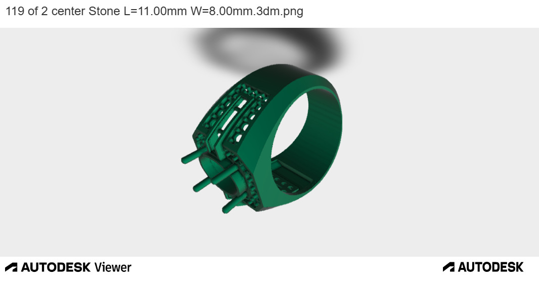Lattice Side Detail Ring with Oval Stone 3D print model_6