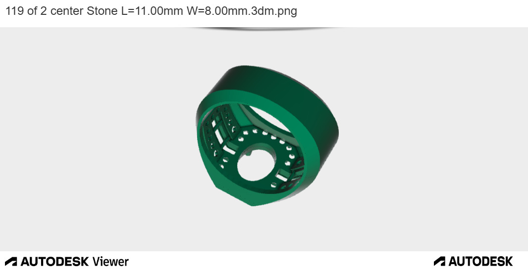 Lattice Side Detail Ring with Oval Stone 3D print model_15