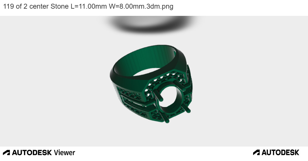 Lattice Side Detail Ring with Oval Stone 3D print model_2