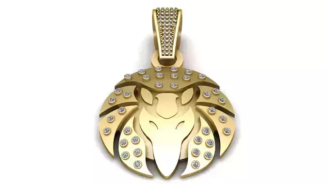 lion face pendant