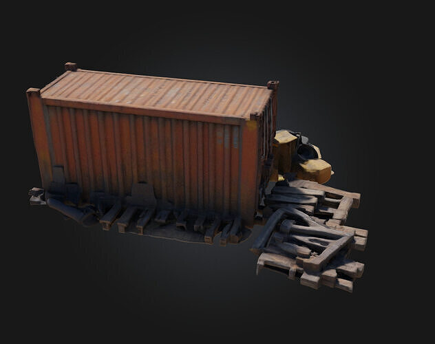 Container and Clutter  Realistic Storage and Debris Set 3D model 5