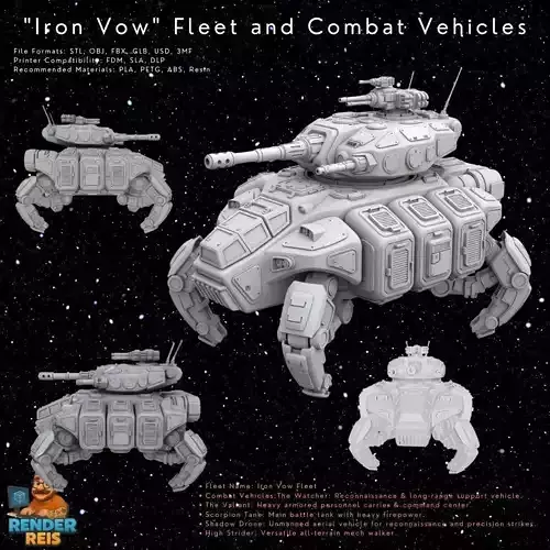 3D Printable Iron Oath Roller Multi Legged Assault Tank 3D model