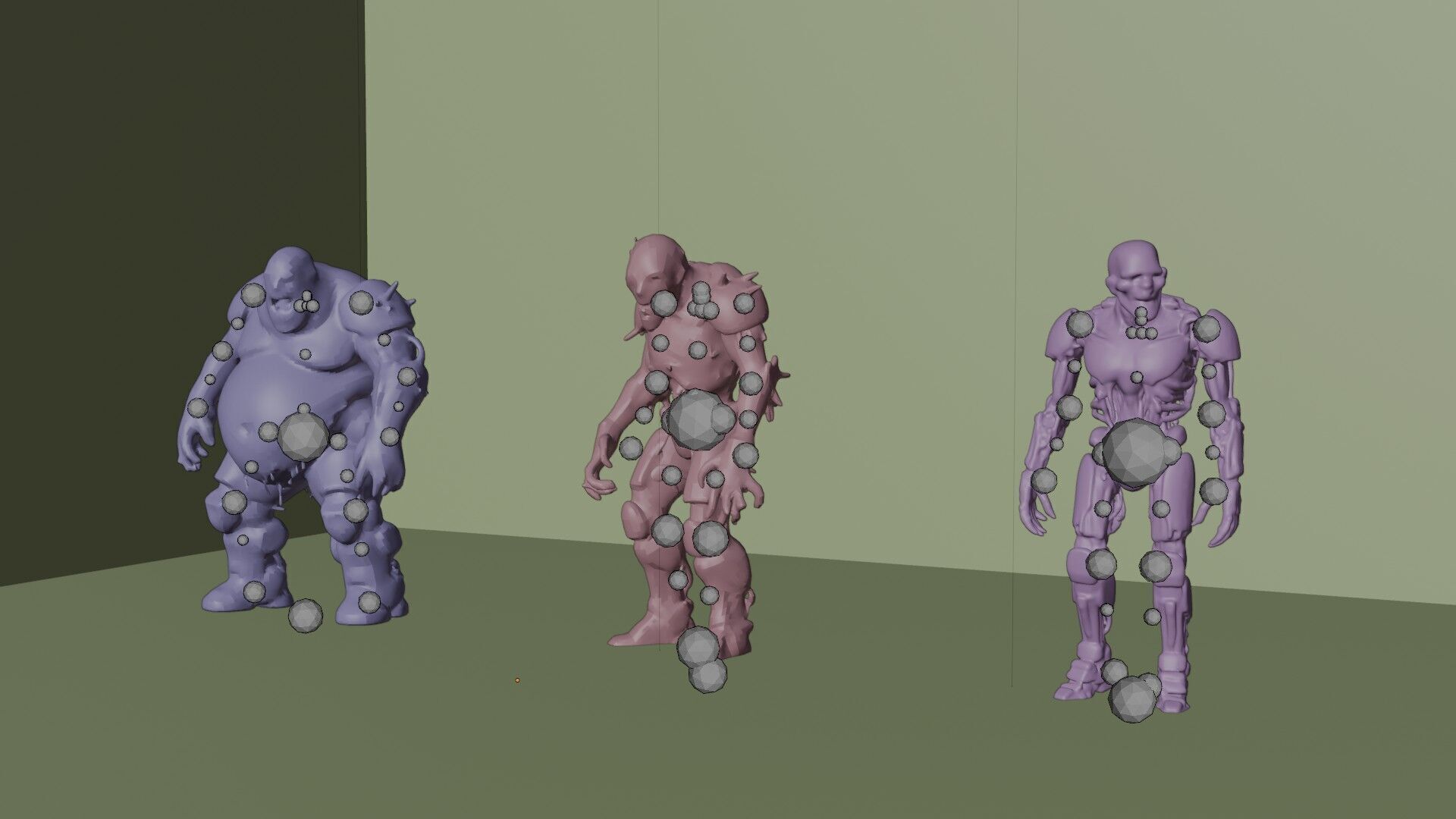Robotic Zombie Character Pack Creatures Game Ready Low-poly 3D model_2