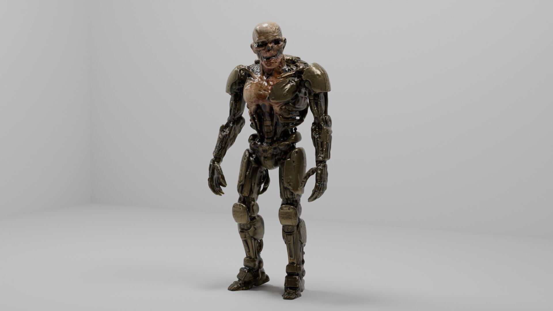 Robotic Zombie Character Pack Creatures Game Ready Low-poly 3D model_5