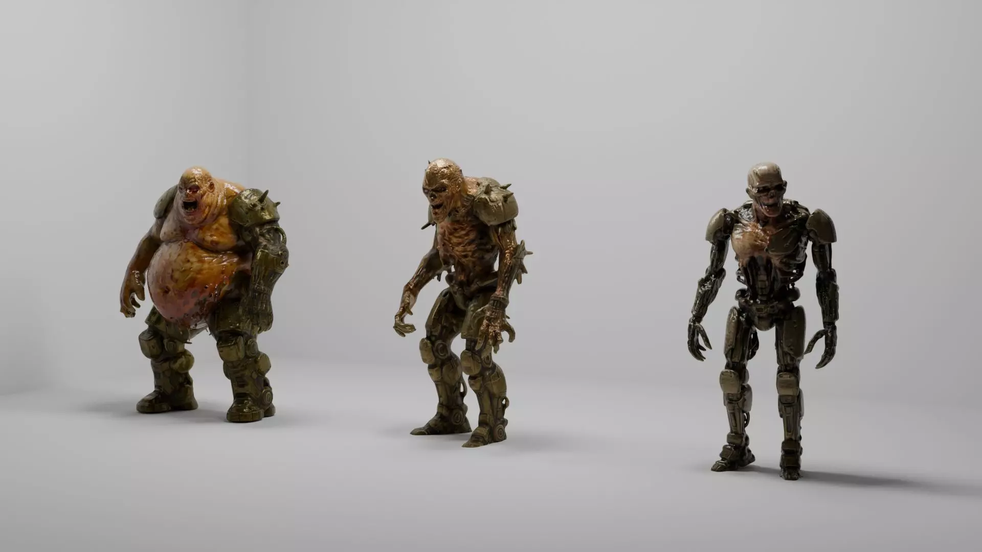 Robotic Zombie Character Pack Creatures Game Ready Low-poly 3D model_0