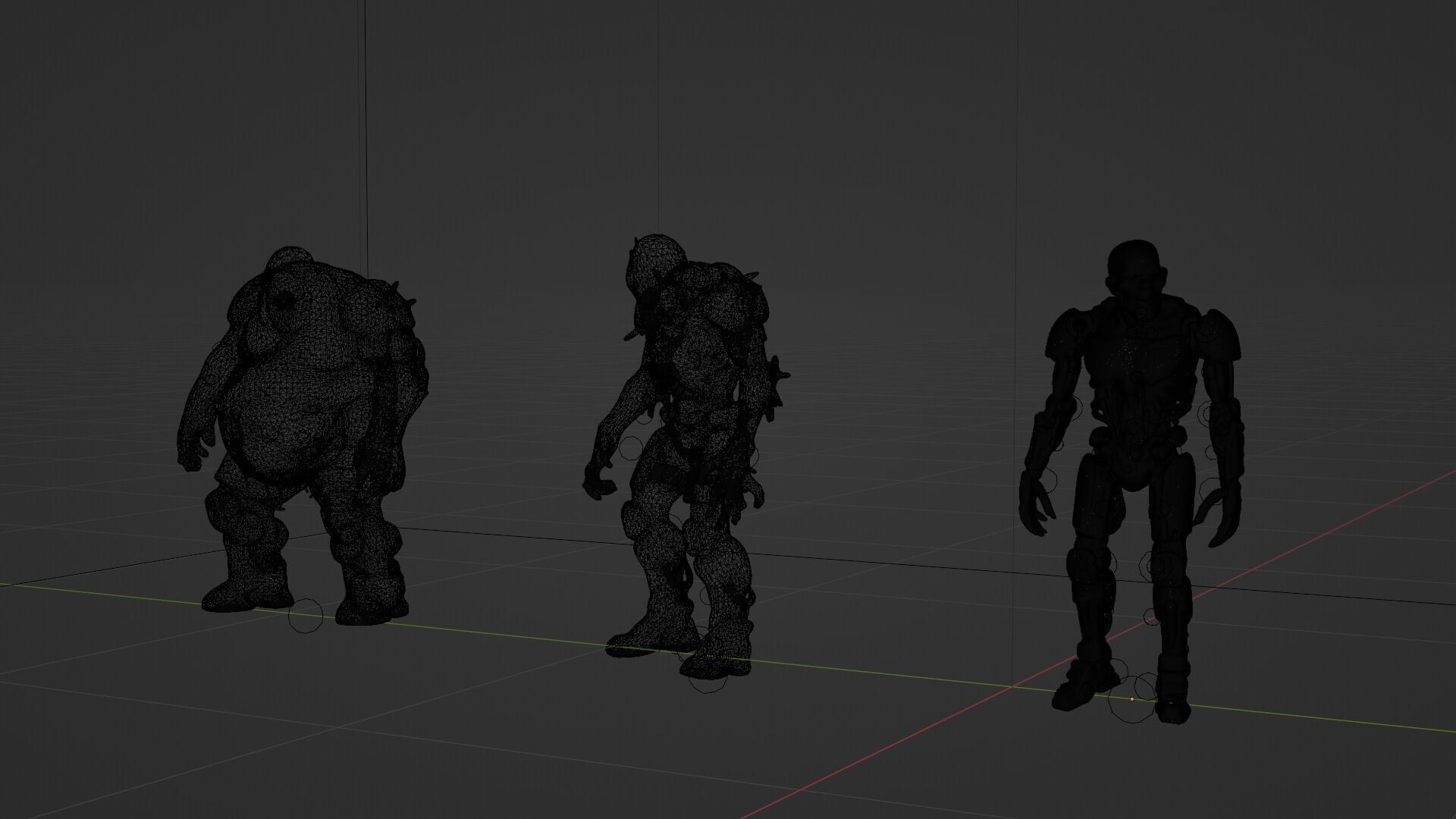 Robotic Zombie Character Pack Creatures Game Ready Low-poly 3D model_1