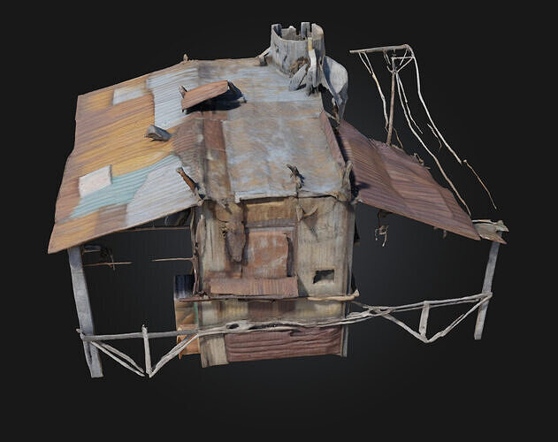 Rustic Shelter  Cozy Simplicity of Rural Living 3D model 7