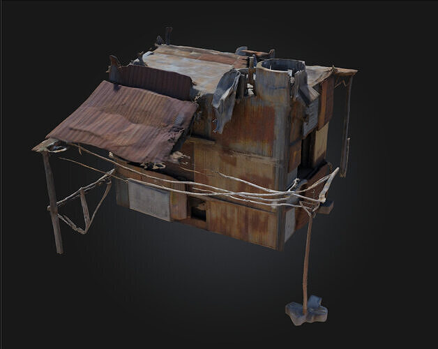 Rustic Shelter  Cozy Simplicity of Rural Living 3D model 5