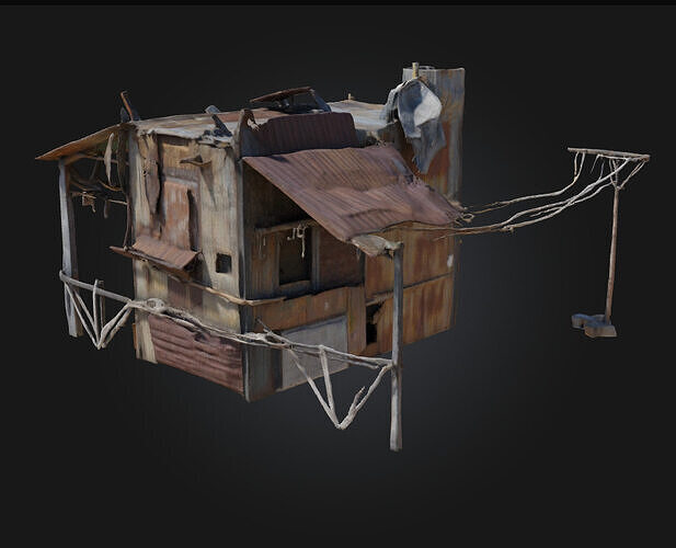 Rustic Shelter  Cozy Simplicity of Rural Living 3D model 6