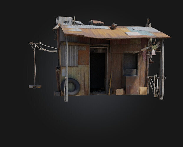 Rustic Shelter  Cozy Simplicity of Rural Living 3D model 4