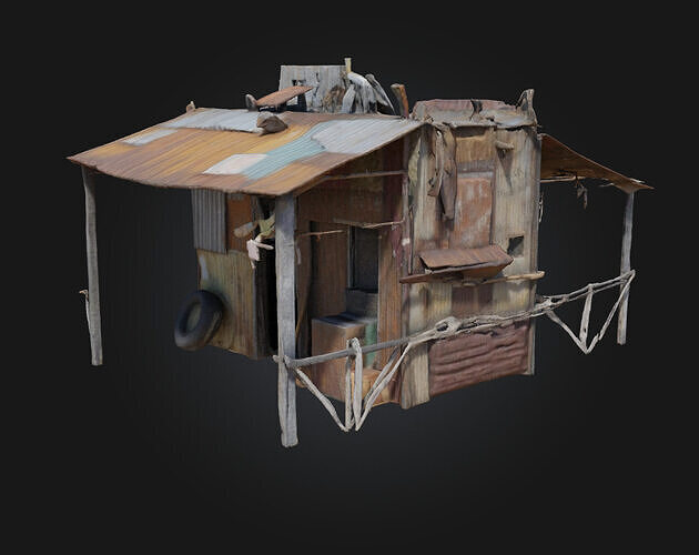Rustic Shelter  Cozy Simplicity of Rural Living 3D model 3