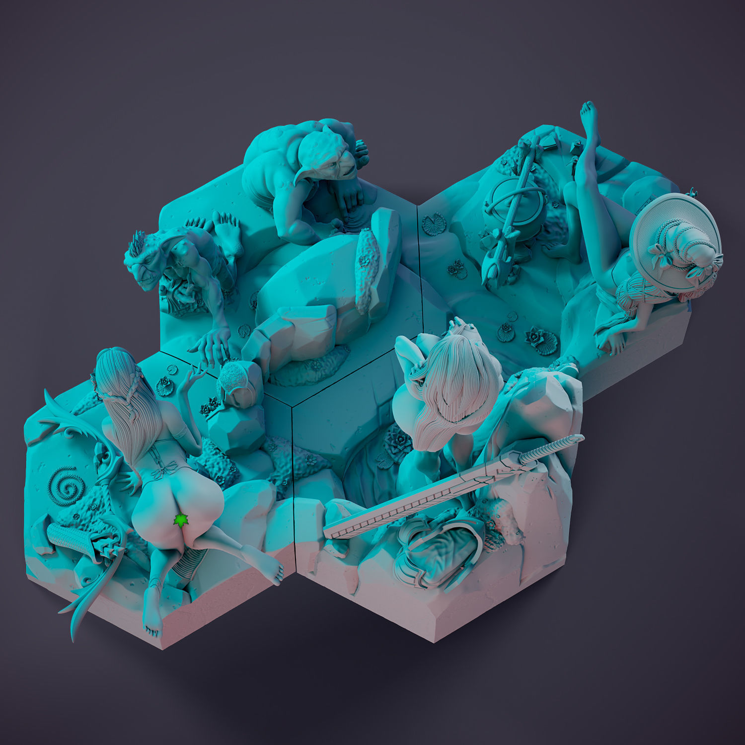 Figurine collection -  Adventurers on Vacation - 4 pieces _2