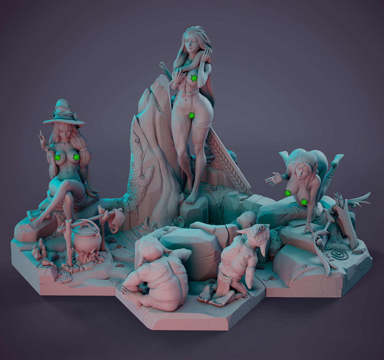 Figurine collection -  Adventurers on Vacation - 4 pieces _1