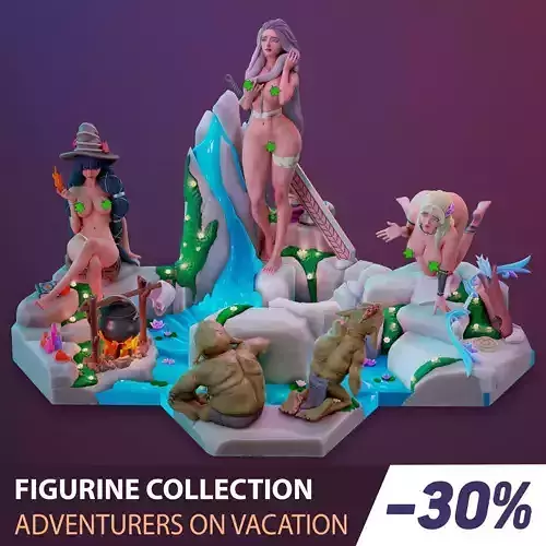 Figurine collection -  Adventurers on Vacation - 4 pieces 