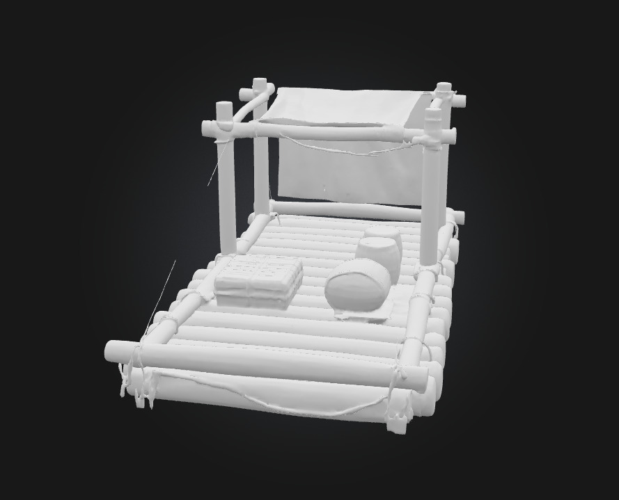 Rustic Raft Journey Handcrafted River Adventure Asset 3D model_11