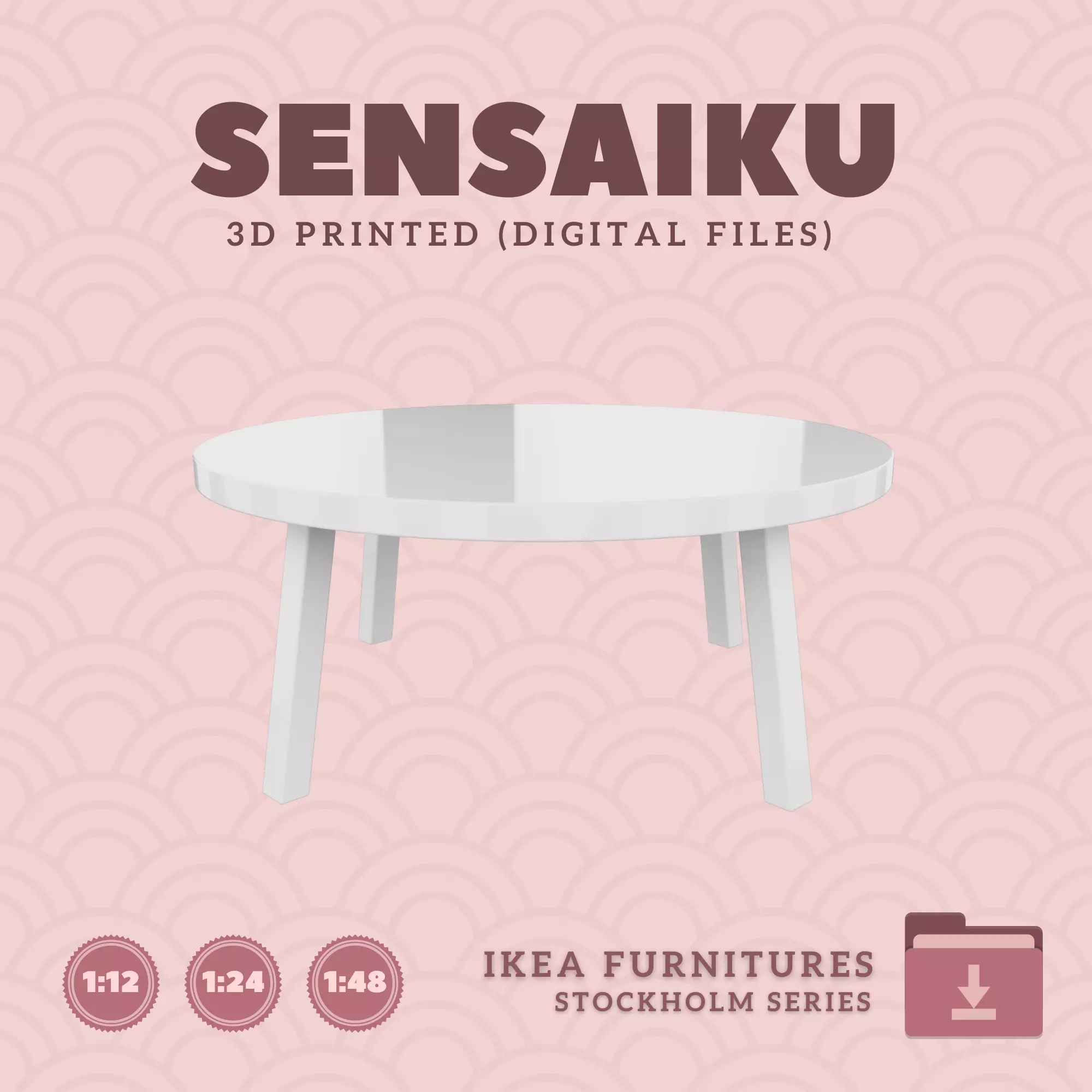 2 STOCKHOLM 2025 Coffee Table for Dollhouse - IKEA - 3D Print 3D print model