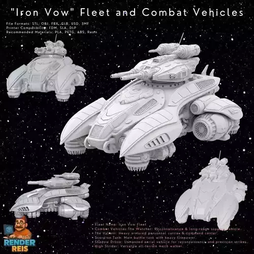 3D Printable Iron Oath Spearhead  Heavy Hover Tank 3D model