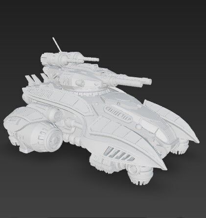 3D Printable Iron Oath Spearhead  Heavy Hover Tank 3D model_8