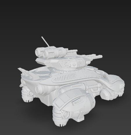 3D Printable Iron Oath Spearhead  Heavy Hover Tank 3D model_10