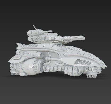 3D Printable Iron Oath Spearhead  Heavy Hover Tank 3D model_20