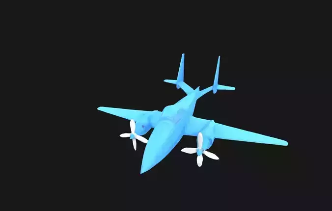 LowPoly Stylized Aircraft 3D Model Game Ready Asset