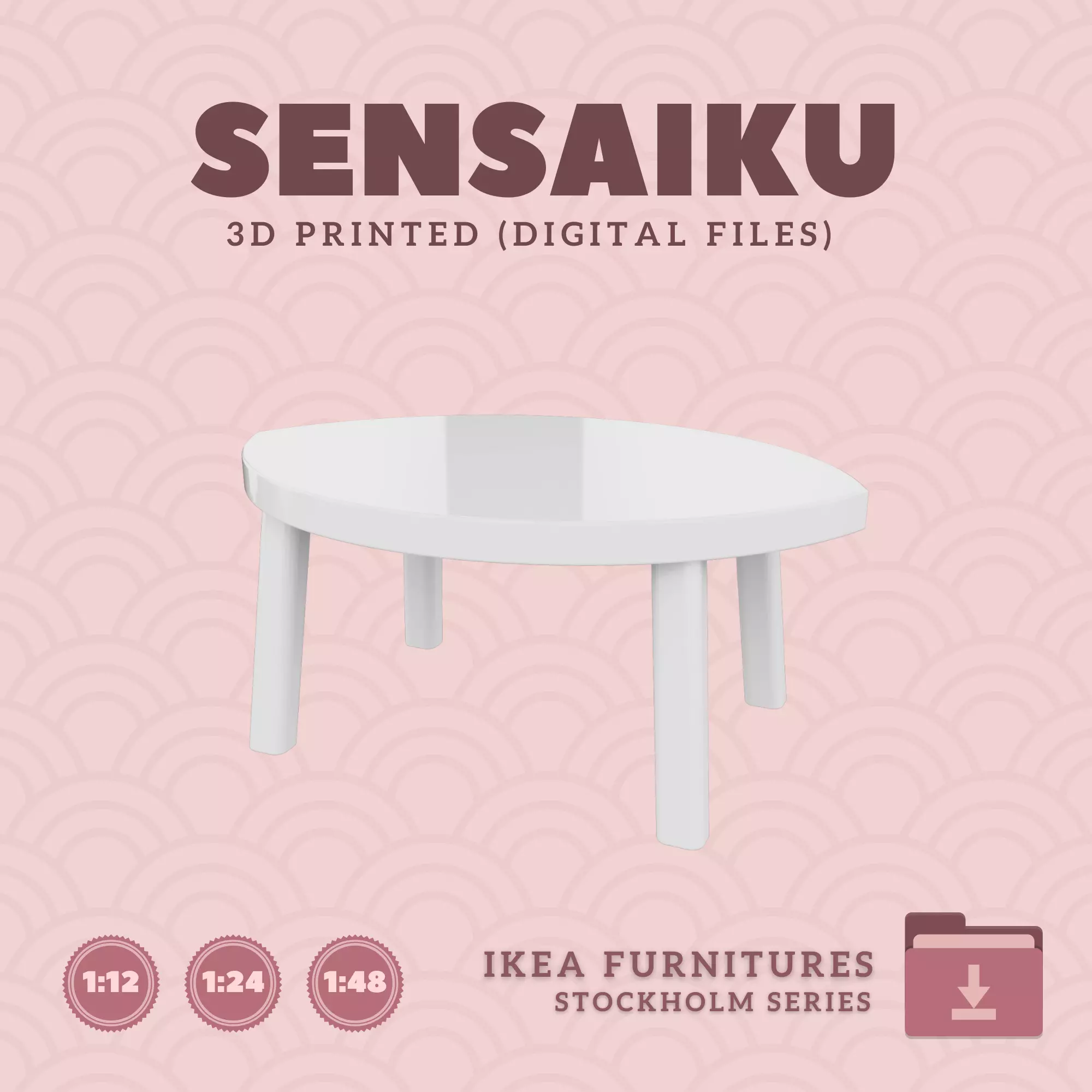 13 STOCKHOLM Nesting Table for Dollhouse - IKEA - 3D Print 3D print model