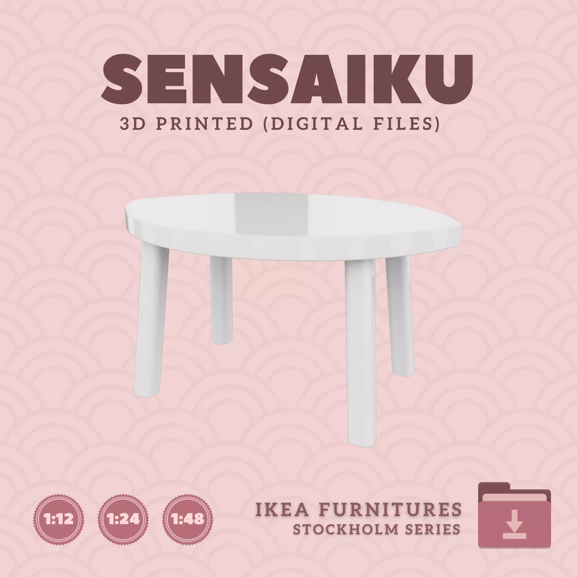 14 STOCKHOLM Nesting Table for Dollhouse - IKEA - 3D Print 3D print model