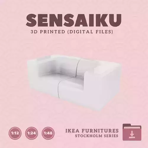 26 STOCKHOLM Loveseat Sofa for Dollhouse - IKEA - 3D Print