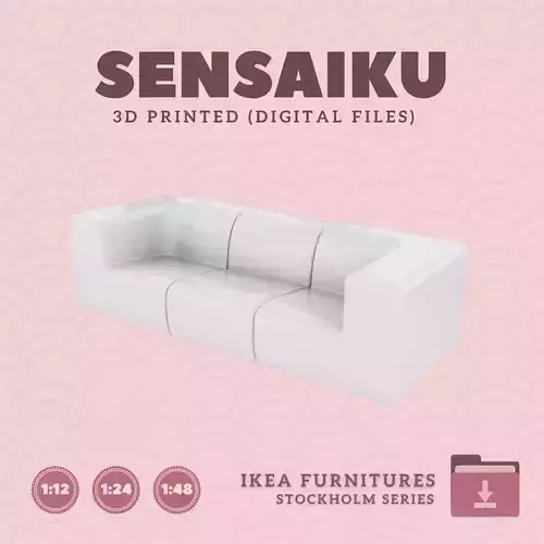27 STOCKHOLM 2025 3 Seat Sofa for Dollhouse - IKEA - 3D Print