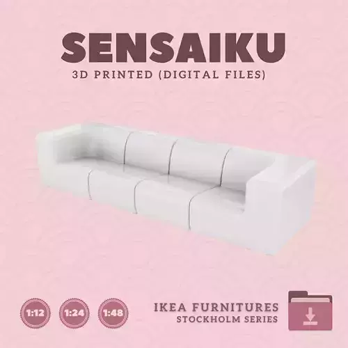 28 STOCKHOLM 4 Seat Sofa for Dollhouse - IKEA - 3D Print