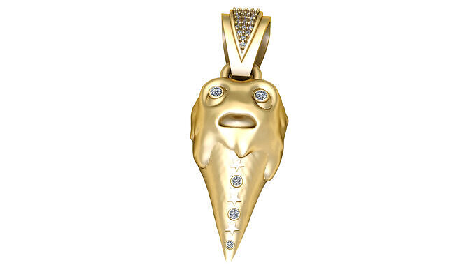 golden pendant shaped 3D print model