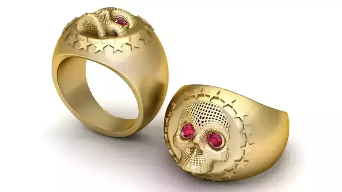  gold Skull Ring 